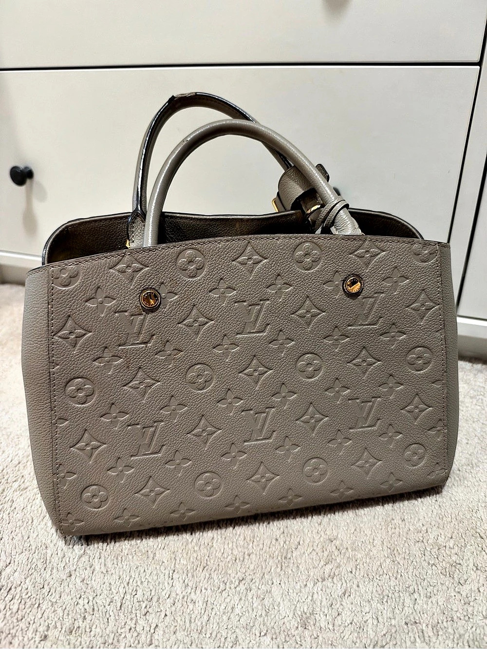 Louis Vuitton Montaigne MM Gray Tote